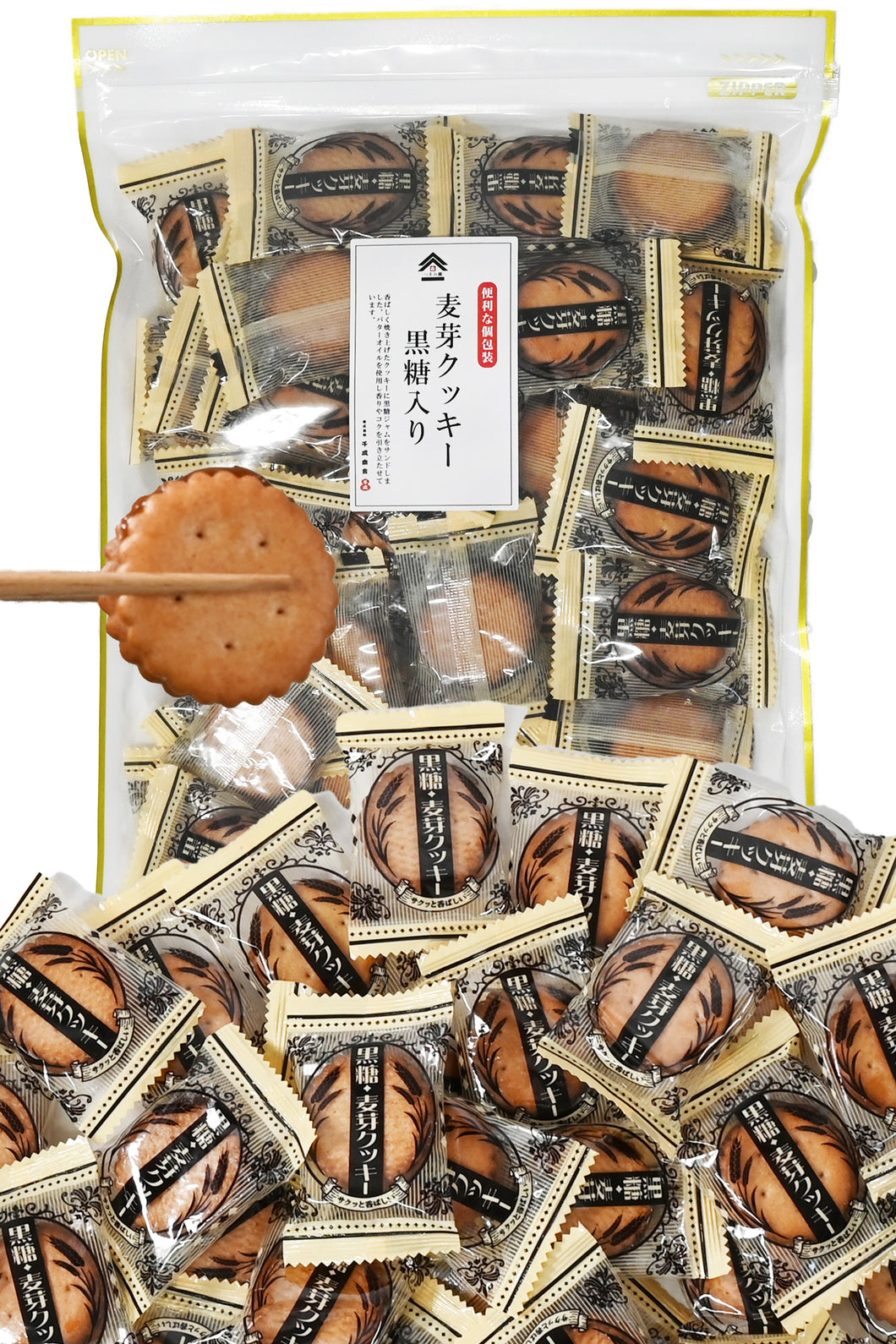 [ つまみ蔵 公式 ] 麦芽 クッキー 大容量 業務用 [ サクサク クッキー となめらか 黒糖 ジャム がクセになる ] 個包装 おかし 美味しいお菓子 業務用お菓子 [ 千成商会 ] 麦芽クッキー 黒糖ジャム入り 450g