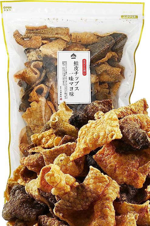 鮭皮チップス 珍味 酒のつまみ ピリ辛一味マヨネーズ×ガーリック